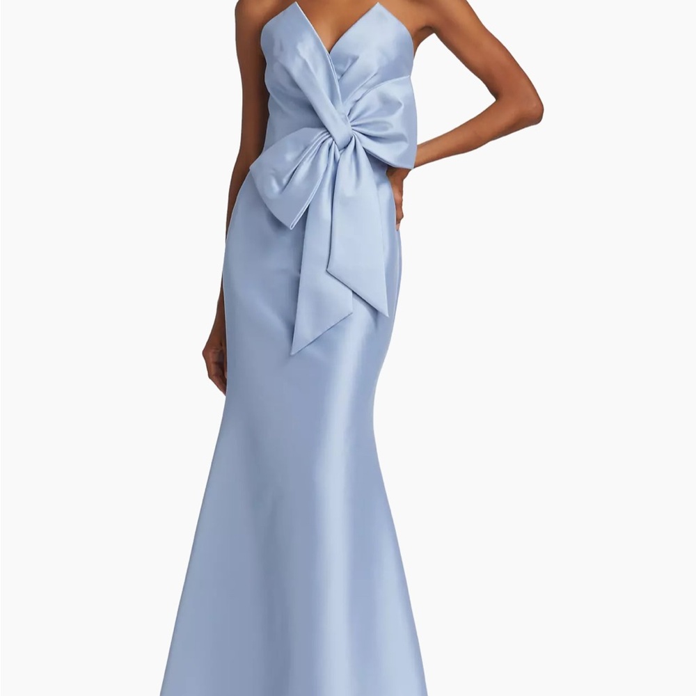 Badgley Mischka Strapless Sky Blue Dress